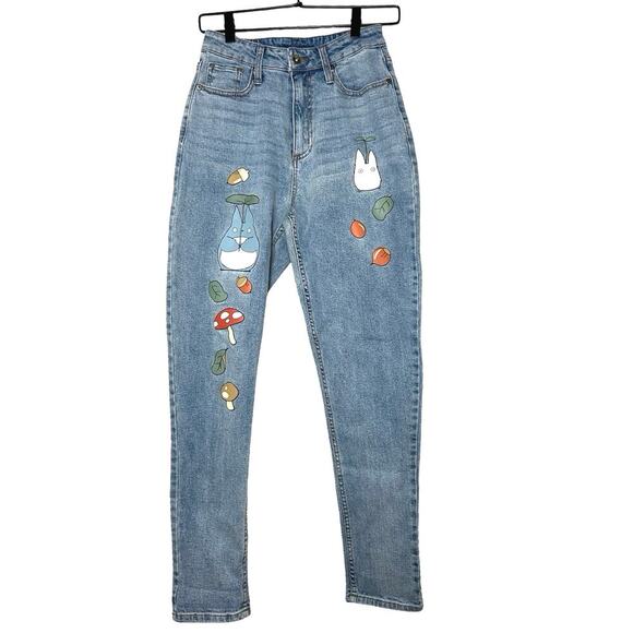 Hot Topic Women’s My Neighbor Totoro Fall Themed Mom Jeans Size 1 - Picture 3 of 10